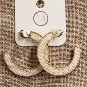 Gold Rattan Hoop Earrings