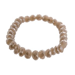 Beaded Stretch Bracelet Light Tan