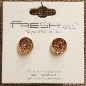 Rose Gold Rhinestone Crystal Stud Earrings