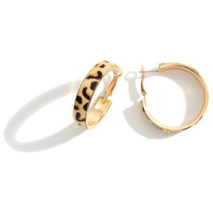 Leopard Print Hoop Earrings