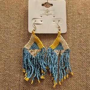 Handcrafted Western Seed Bead Fringe Dangle Earrings – Boho Chic, Lightweight, Statement Jewelry