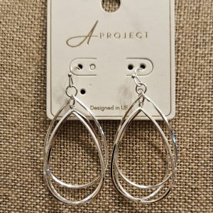Triple Layered Silver Teardrop Dangle Earrings – Nickel and Lead Free