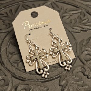 Heartfelt Silver Cross Earrings by Pomina