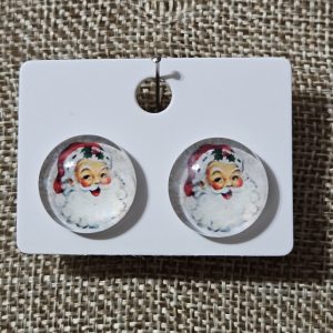Santa Claus Stud Earrings - Handcrafted, Hypoallergenic