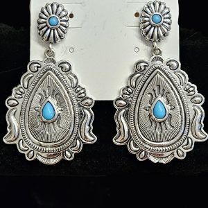 Silver Western Dangle Earrings – Boho, Southwestern