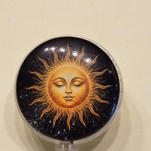 Celestial Sun Badge Reel – Retractable ID Holder, Swivel Alligator Clip