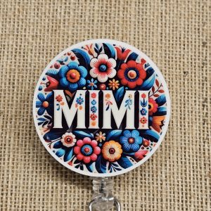 Mimi Badge Reel – Floral Retractable ID Badge Holder with Swivel Alligator Clip for Nurses or Teachers