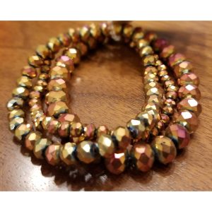 Copper Iridescent Beaded Bracelet Set