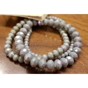 Gray Beaded Bracelet Set