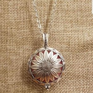Sunflower Aromatherapy Essential Oil Diffuser Necklace
