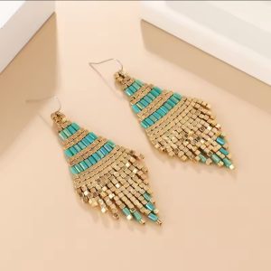 Stunning Beaded Chandelier Earrings - Hypoallergenic