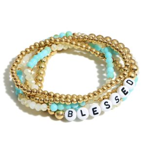 Blessed Multi Strand Beaded Bracelet Set