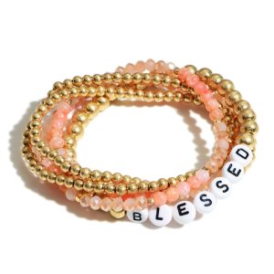 Blessed Pink and Gold Bracelet Set