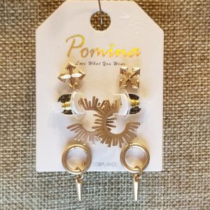 Antique Gold Boho Earring Set (3 Piece)