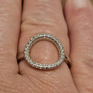 Circle Pave Crystal Ring Size 9