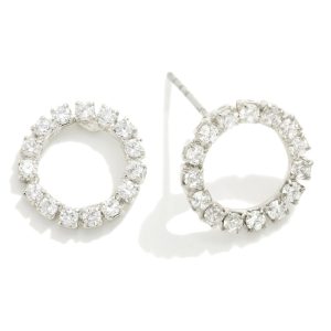 Radiant 1/2 Inch Cubic Zirconia Halo Stud Earrings