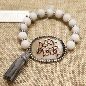 Dog Mom Beaded Tassel Bracelet