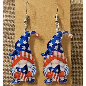 Gnome Stars and Stripes Earrings