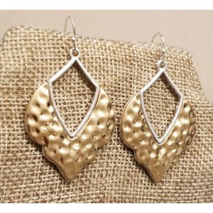 Hammered Moroccan Tear Drop Earrings Gold