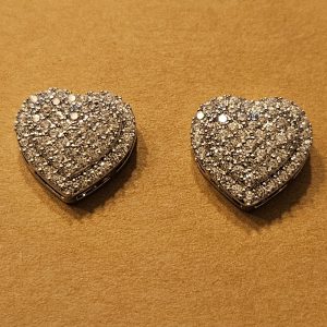 Heart Pave Crystal Stud Earrings