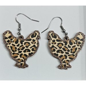 Leopard Chicken Earrings