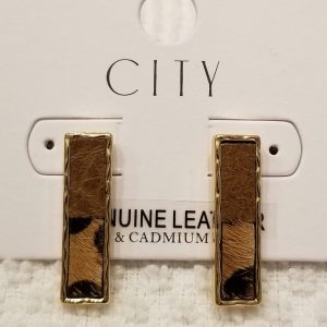 Leopard Print Bar Earrings