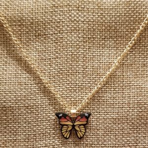Monarch Butterfly Charm Necklace