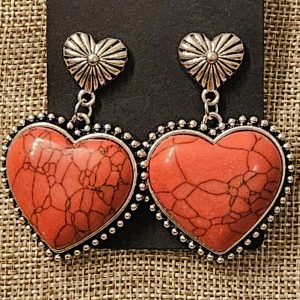 Red Heart Western Earrings