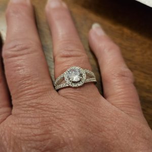 Halo Ring - Cubic Zirconia, Promise Ring, Size 8