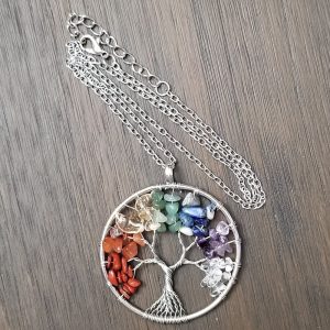 Tree of Life Necklace - Rainbow, Natural Stones