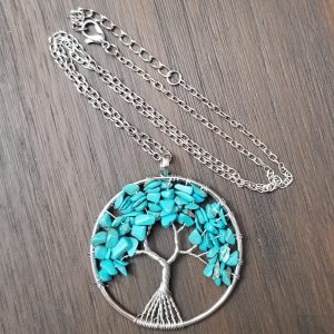 Tree of Life Necklace - Turquoise Stones