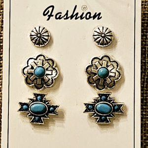 Western Turquoise Stud Earring Set